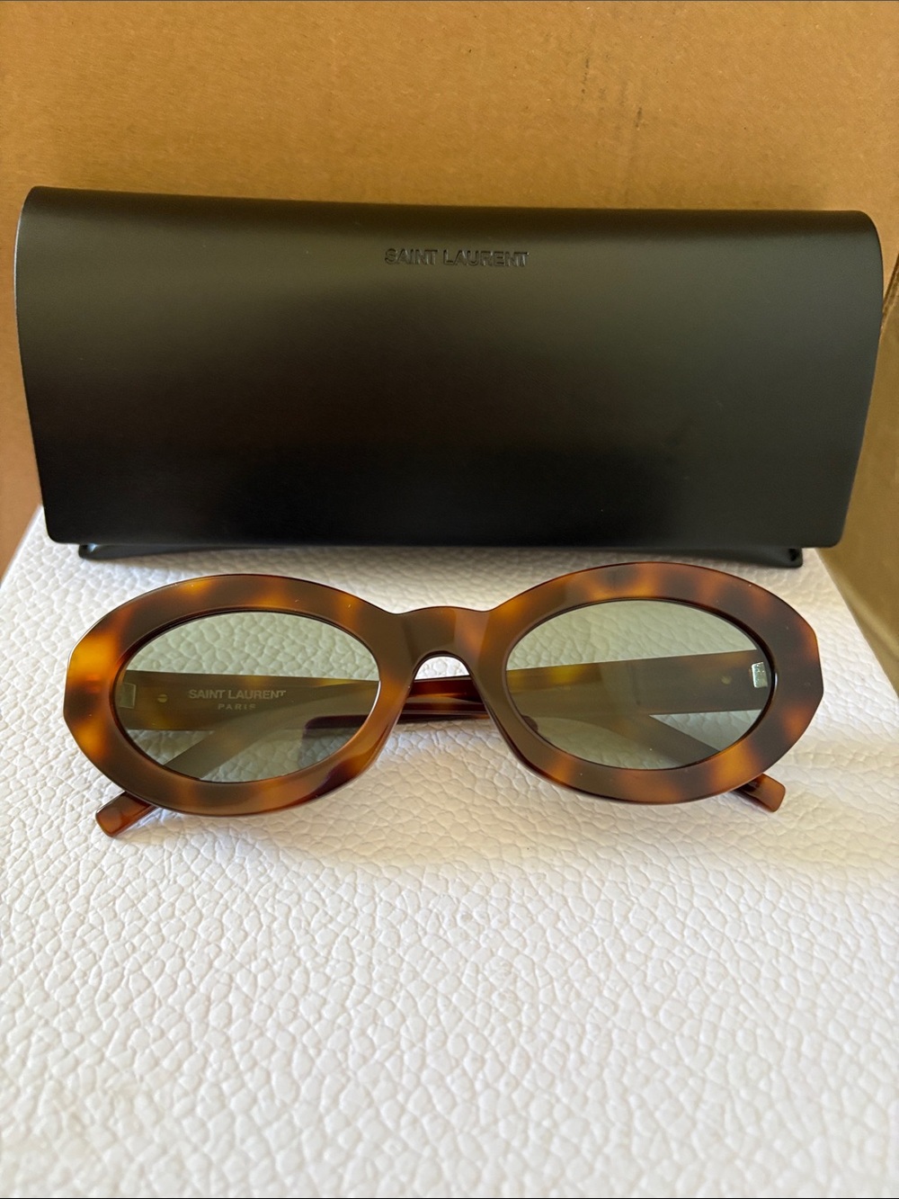 YSL  Havana/Tortoise frame with green lenses
SL M136 S